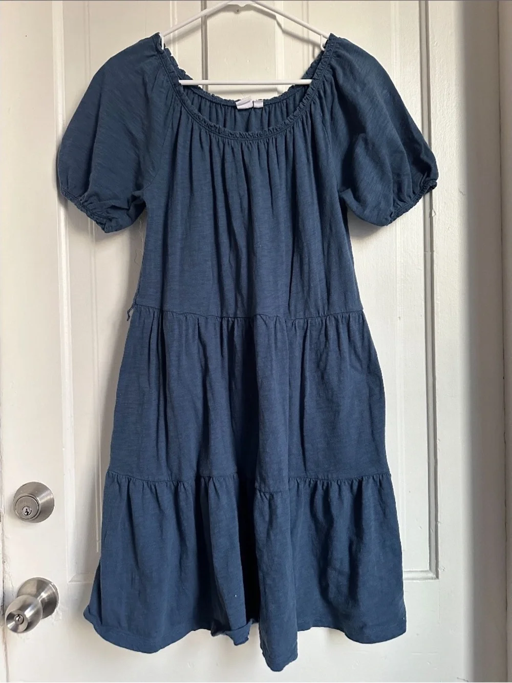 Gap Women’s tiered blue dress puff sleeves Small babydoll